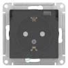 ATN441046 - ATLASDESIGN AQUA РОЗЕТКА с заземл. со шт. с прозрач. крышк, 16А,IP44, мех,КАРБОН