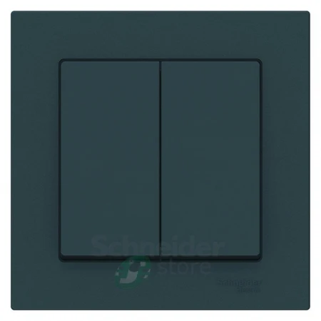 ATN000852 - ATLASDESIGN 2-клавишный ВЫКЛЮЧАТЕЛЬ, сх.6, 10АХ, в сборе, ИЗУМРУД