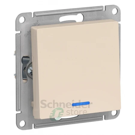 ATN000213 - ATLASDESIGN 1-клавишный ВЫКЛЮЧАТЕЛЬ с подсветкой, сх.1а, 10АХ, механизм, БЕЖЕВЫЙ