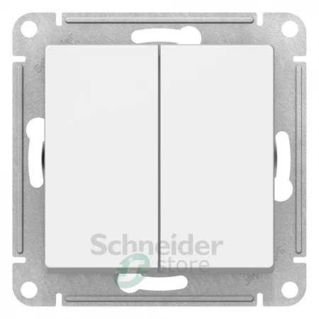 ATN000165 - ATLASDESIGN 2-клавишный ПЕРЕКЛЮЧАТЕЛЬ, сх.6/2, 10АХ, механизм, БЕЛЫЙ