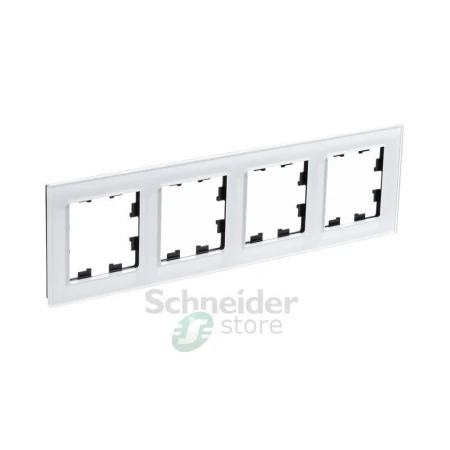 ATN320104 - ATLASDESIGN NATURE 4-постовая РАМКА, ОРГАНИЧЕСКОЕ СТЕКЛО БЕЛЫЙ