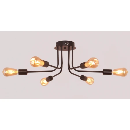 PD-LED-LINE4-R001-E27*6 BK (1) Люстра NW 