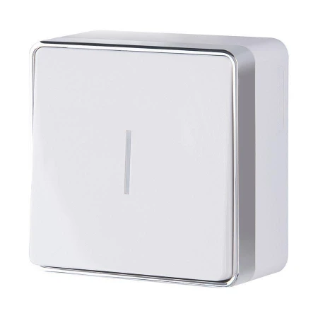 Выключатель одноклавишный с подсветкой Gallant белый