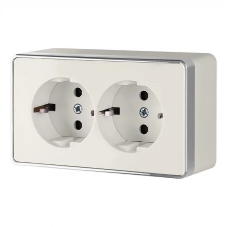 Розетка двойная с заземлением Gallant слоновая кость