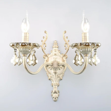 Бра с тонированным хрусталем Eurosvet 3281/2 белый с золотом / тонированный хрусталь