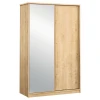 Шкафы-купе 2-х дверный Mocha зеркальный, орех 