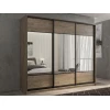 Шкафы-купе 3-х дверный Кааппи 6 дуб харбор эспрессо, зеркальный 