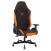 Геймерское кресло Knight Explore, оранжевый, черный, экокожа премиальная