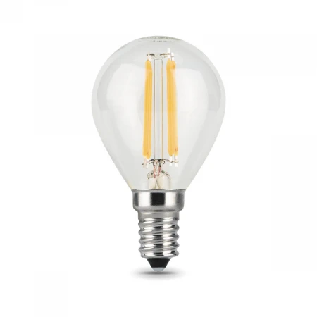 Лампа светодиодная филаментная Gauss E14 7W 4100К прозрачная 105801207