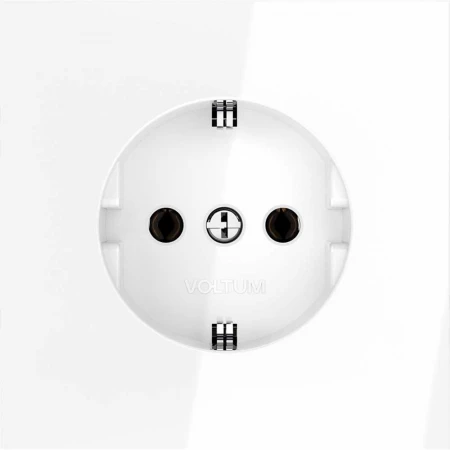 Розетка встраиваемая Voltum S70 с заземлением 16А, (белый глянцевый) VLS040101