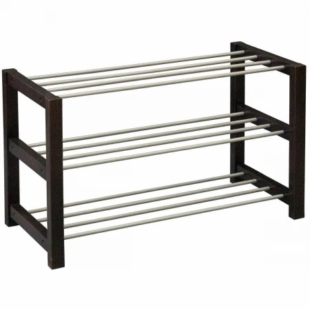 Обувница Мебелик Дольче темно-коричневый/металлик 004969