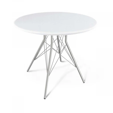 Кухонный стол Sheffilton SHT-TU2-1/80 МДФ хром лак/белый 4000188201