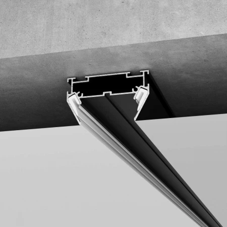 Алюминиевый профиль для монтажа в натяжной потолок однофазного шинопровода черный (2м) Elektrostandard a070478