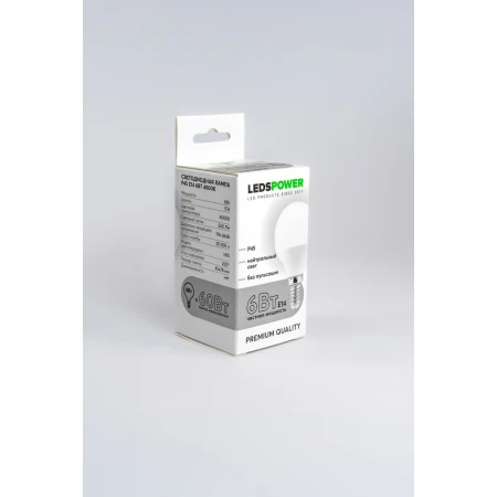 Светодиодная лампа LEDS POWER P45 E14 6Вт 4000К 006727