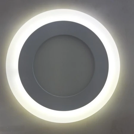 Светодиодный светильник 3W+3W 4K встр. с подсв. WH круг VP0035