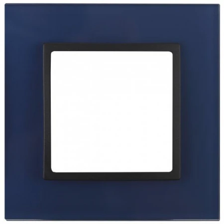 14-5101-29 ЭРА Рамка на 1 пост, стекло, Эра Elegance, синий+антр