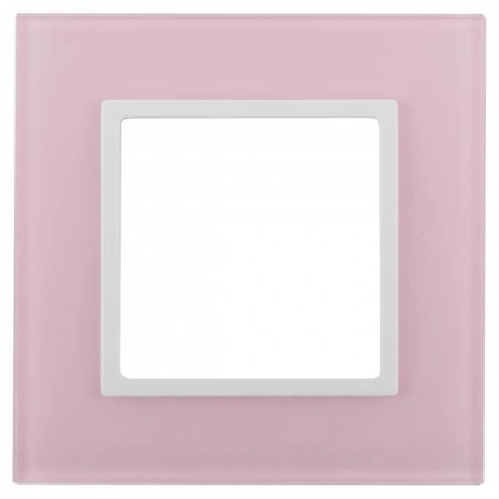 14-5101-30 ЭРА Рамка на 1 пост, стекло, Эра Elegance, розовый+бел