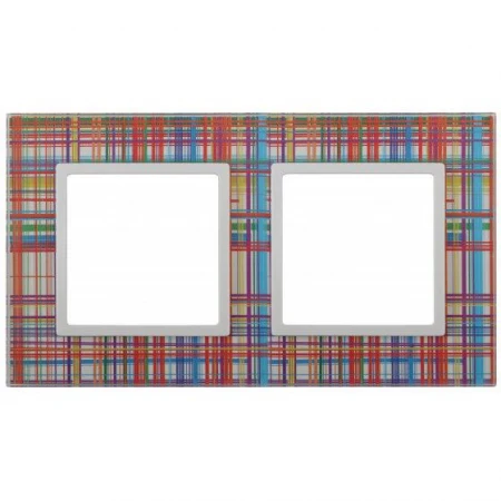 14-5102-00 ЭРА Рамка на 2 поста, стекло, Эра Elegance, прозрачный+бел