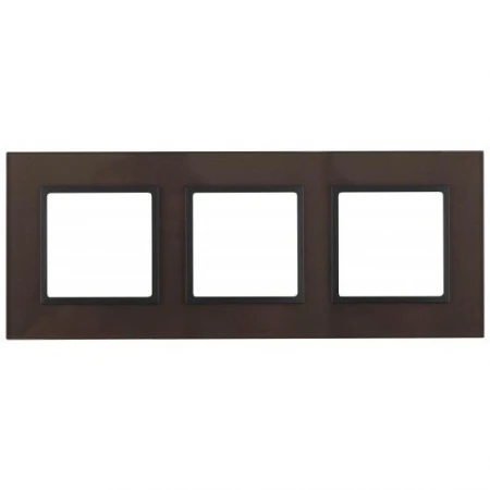 14-5103-13 ЭРА Рамка на 3 поста, стекло, Эра Elegance, бронза+антр