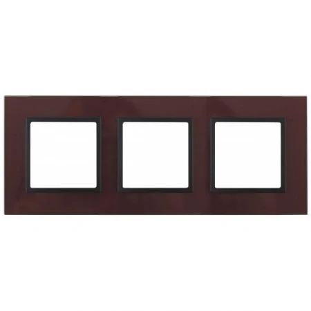 14-5103-25 ЭРА Рамка на 3 поста, стекло, Эра Elegance, бордо+антр