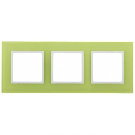 14-5103-26 ЭРА Рамка на 3 поста, стекло, Эра Elegance, лайм+бел