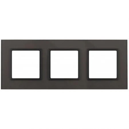 14-5103-32 ЭРА Рамка на 3 поста, стекло, Эра Elegance, серый+антр
