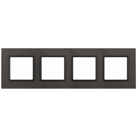 14-5104-32 ЭРА Рамка на 4 поста, стекло, Эра Elegance, серый+антр