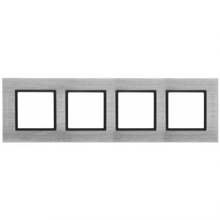 14-5204-41 ЭРА Рамка на 4 поста, металл, Эра Elegance, сталь+антр