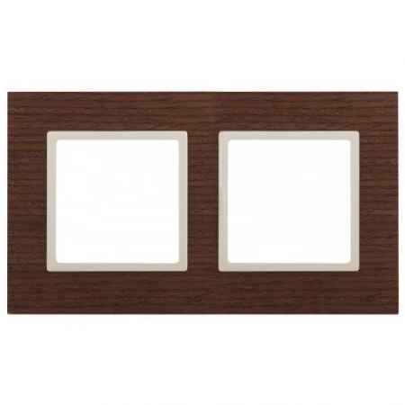 14-5302-09 ЭРА Рамка на 2 поста, дерево, Эра Elegance, дуб+сл.кость