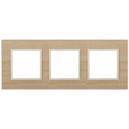 14-5303-11 ЭРА Рамка на 3 поста, дерево, Эра Elegance, клён+сл.кость