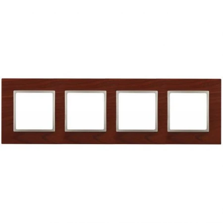 14-5304-08 ЭРА Рамка на 4 поста, дерево, Эра Elegance, вишня+шамп