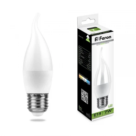 Лампа светодиодная Feron LB-97 Свеча на ветру E27 7W 4000K
