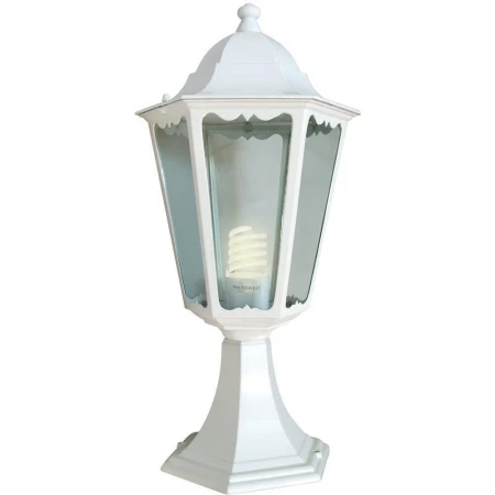 Светильник садово-парковый Feron 6104 шестигранный на постамент 60W E27 230V, белый