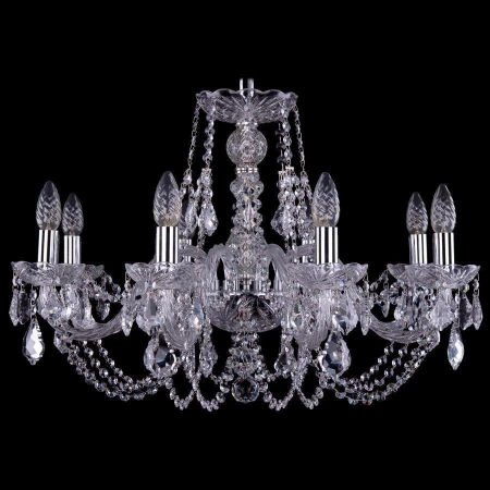 Хрустальная люстра Bohemia Ivele Crystal 1406/8/240/Ni/Leafs