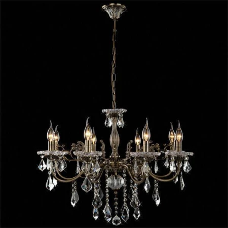 Подвесная люстра Eurosvet 3281/8 античная бронза/прозрачный хрусталь Strotskis