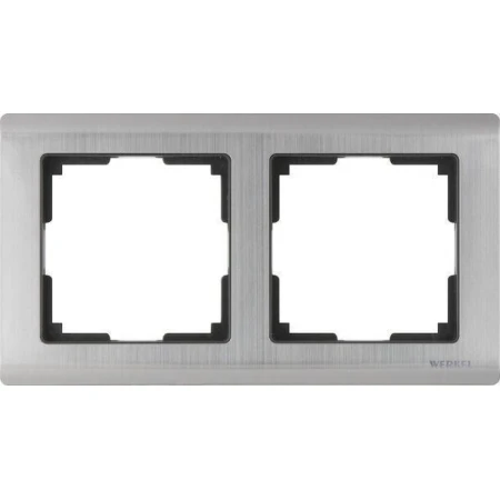 Рамка на 2 поста нержавеющая сталь