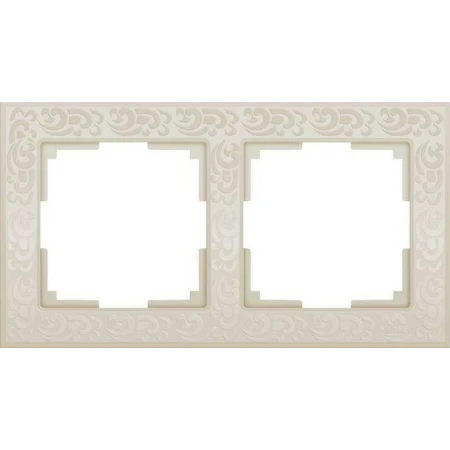 Рамка на 2 поста flock слоновая кость