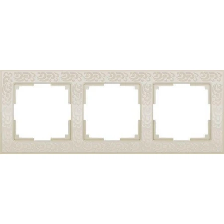 Рамка на 3 поста flock слоновая кость