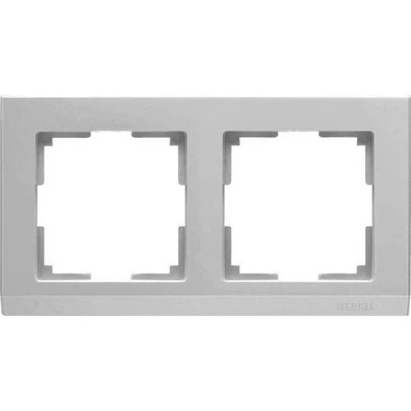 Рамка на 2 поста stark серебряный